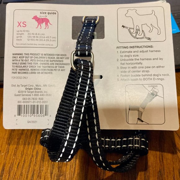 Boots & Barkley Black X-Small Core Reflective Dog Harness - Picture 2 of 2